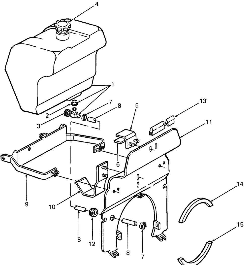 Fuel Tank And Support Diagram and Parts List for 1872 2072-756300-799999-147730100-148720100-148730100-149720100-149730100 Cub Cadet Lawn Tractor
